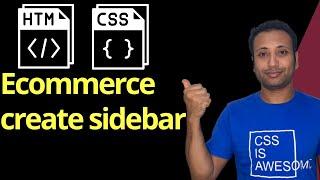 CSS ecommerce project in Bangla part-8 : create responsive sidebar