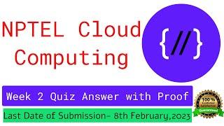 NPTEL Cloud Computing week 2 Quiz answers with proof of each answer