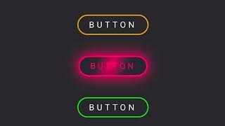 Neon Highlight Button Animation Effects on Hover | HTML CSS