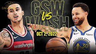 Golden State Warriors vs Washington Wizards Full Game Highlights | Oct 2, 2022 | FreeDawkins