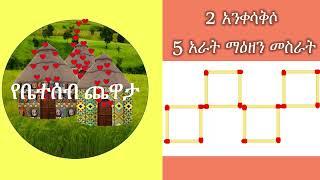 የቤተሰብ ጨዋታ - 2 አንቀሳቅሶ 5 እኩል አራት ማዕዘን ካሬ መስራት ጨዋታ ለኢትዮጵያ ልጆች / ቤተሰቦች pattern building game in Amharic