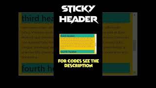 sticky header #html #css #bootstrap #web #webdesign #webdevelopment #website #webtoon #code