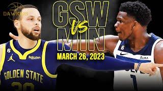 Golden State Warriors vs Minnesota Timberwolves Full Game Highlights | March 26, 2023 | FreeDawkins