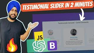 How to make Testimonial Slider with Bootstrap Using ChatGPT in 2 Minutes | ChatGPT Tutorials