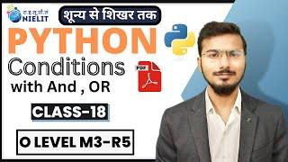 Python O level Full course in Hindi | Python for beginners in Hindi | m3r5 python #18 Conditional