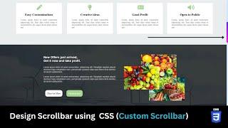 Custom Scrollbar using CSS only|Design scroll bar #waleed #htmlcss