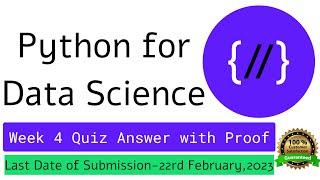 NPTEL Python for Data Science Week 4 Quiz answers with detailed proof of each answer