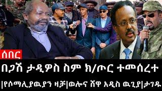 Ethiopia: ሰበር ዜና - የኢትዮታይምስ የዕለቱ ዜና |በጋሽ ታዲዎስ ታንቱ ስም ክ/ጦር ተመሰረተ|የሶማሊያዉያን ዛቻ|ወሎና ሸዋ አዲስ ዉጊያ|ታገዱ