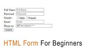 Make HTML Form | Learn HTML For Beginners | Learn HTML Coding | HTML Tutorial for beginners