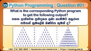 Answer for Python Programming Quiz 01