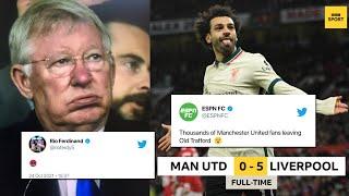 FOOTBALL REACTS TO LIVERPOOL'S BIGGEST EVER AWAY WIN AT MAN UNITED! MANCHESTER UNITED 0-5 LIVERPOOL