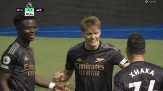 Martin Ødegaard Goal | West Ham vs Arsenal 2-2 | Highlights | Premier League 22/23