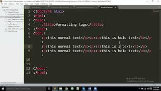 Text formatting tags | Learn HTML part 5 | HTML Tutorial For Beginners |  Web Page Using HTML