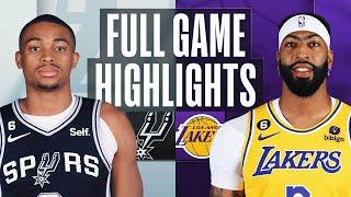 San Antonio Spurs vs. Los Angeles Lakers Full Game Highlights | Jan 25 | 2022-2023 NBA Season