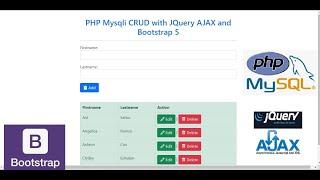 PHP Mysqli CRUD with JQuery AJAX and Bootstrap 5