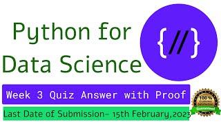 NPTEL Python for Data Science Week 3 Quiz answers with detailed proof of each answer